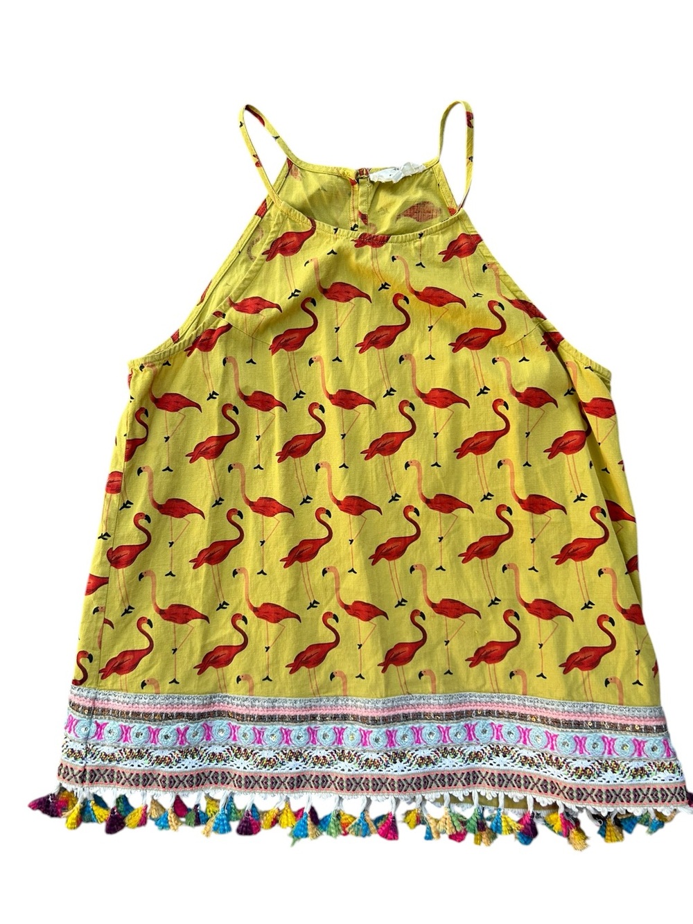 Anthropologie Entro Mustard Flamingo Tank NWOT Size Medium Women’s